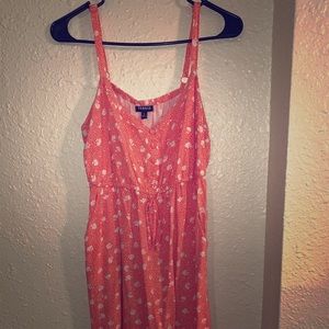 Coral babydoll dress with pockets